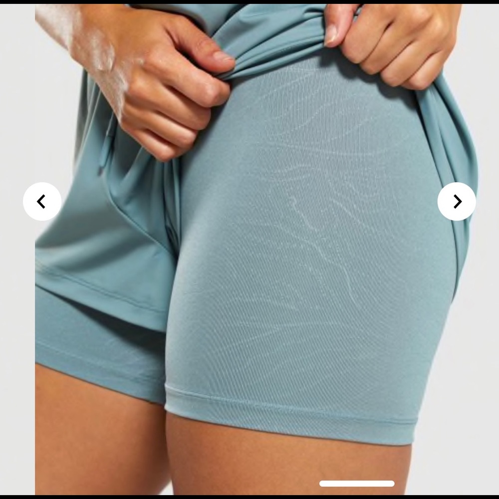 Gymshark lustre 2in 1 turquoise running short - Picture 4 of 8
